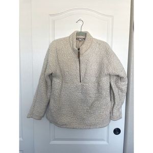 Time & Tru Sherpa quarter zip pullover sweater